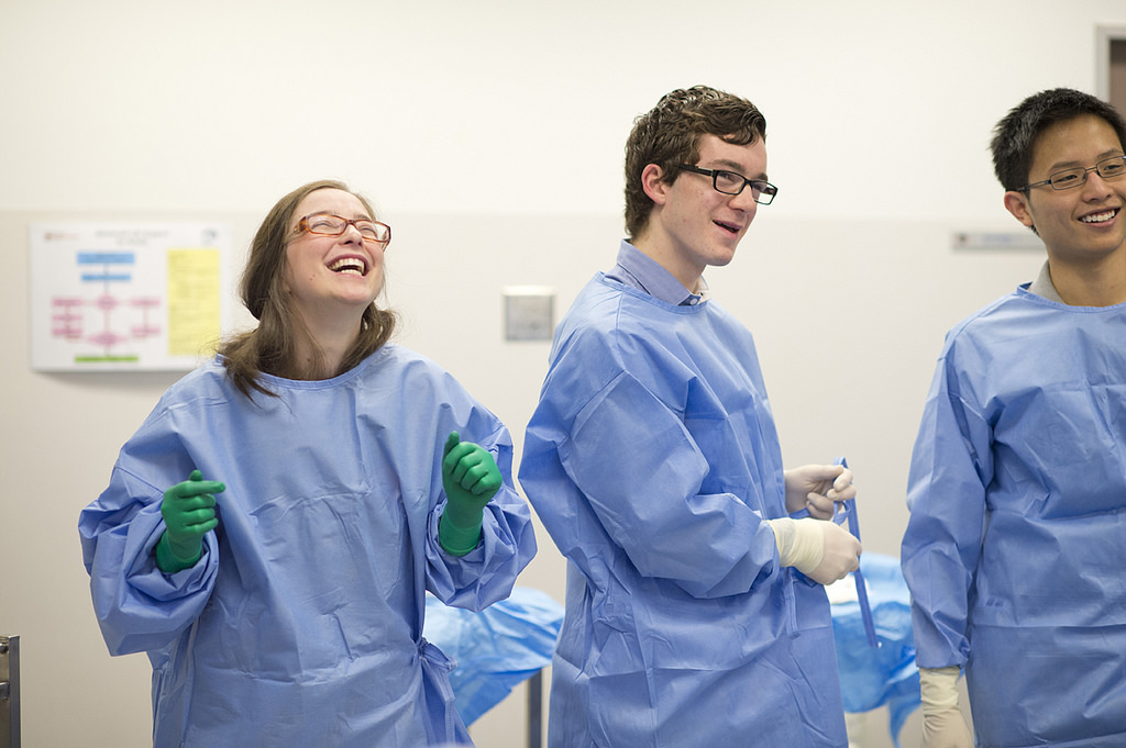 Surgical technicians smiling