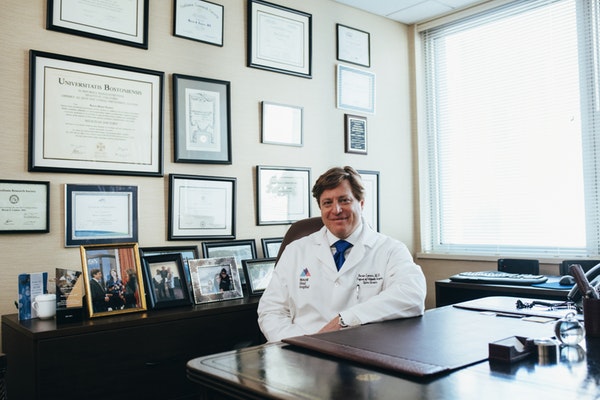 a doctor in his office